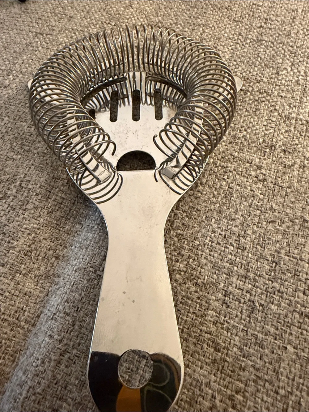 Vintage Barware: Stainless Steel Shaker, Jigger, Strainer, Spoon; Glass Stirrers